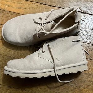 Beige Suede Ankle Boots